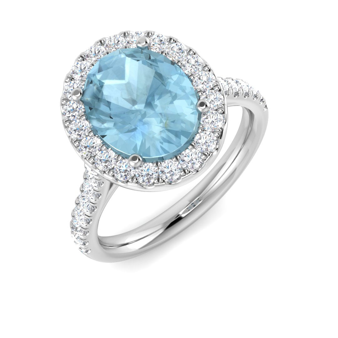 9ct White Gold 2.42ct Aquamarine Ring