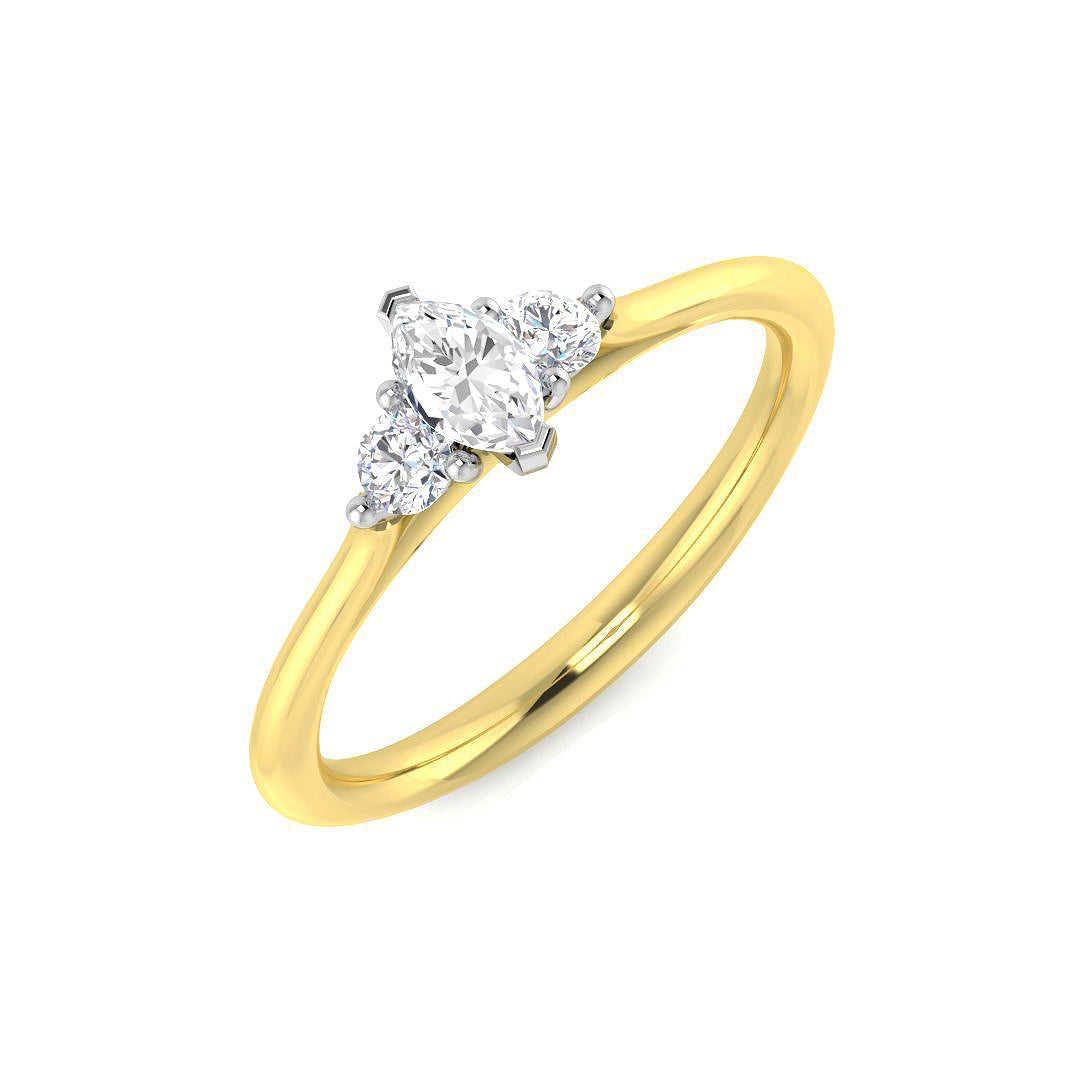 18ct Two-Tone Gold 0.41ct G I2 Diamond Ring