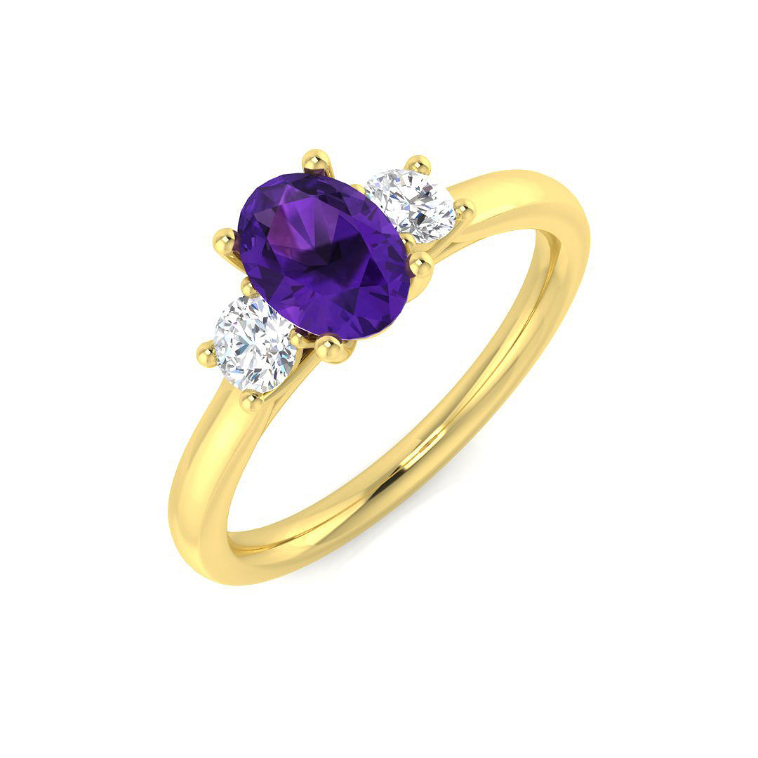 9ct Yellow Gold 0.98ct Amethyst Ring