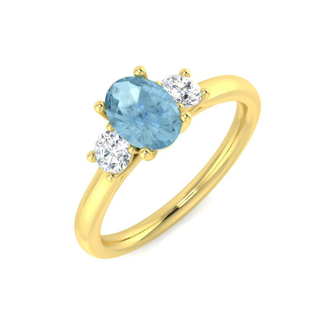 9ct Yellow Gold 0.97ct Aquamarine Ring