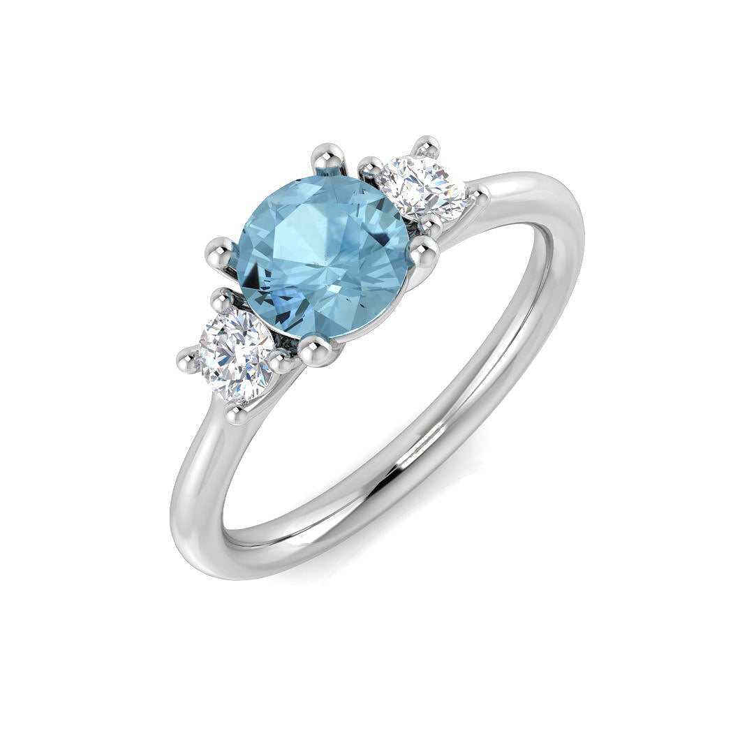 9ct White Gold 0.95ct Aquamarine Ring
