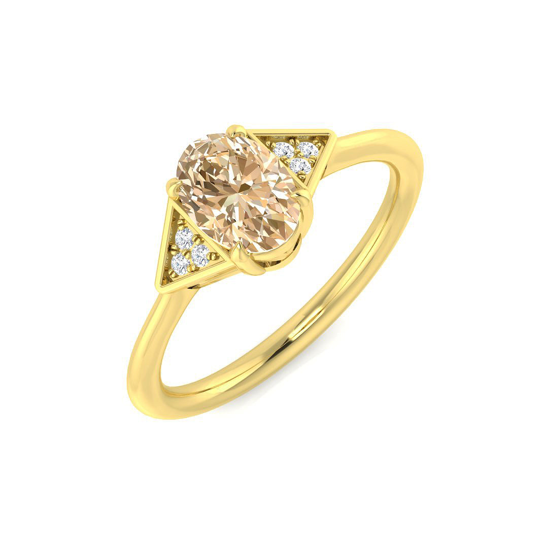 9ct Yellow Gold 0.65ct Morganite Ring