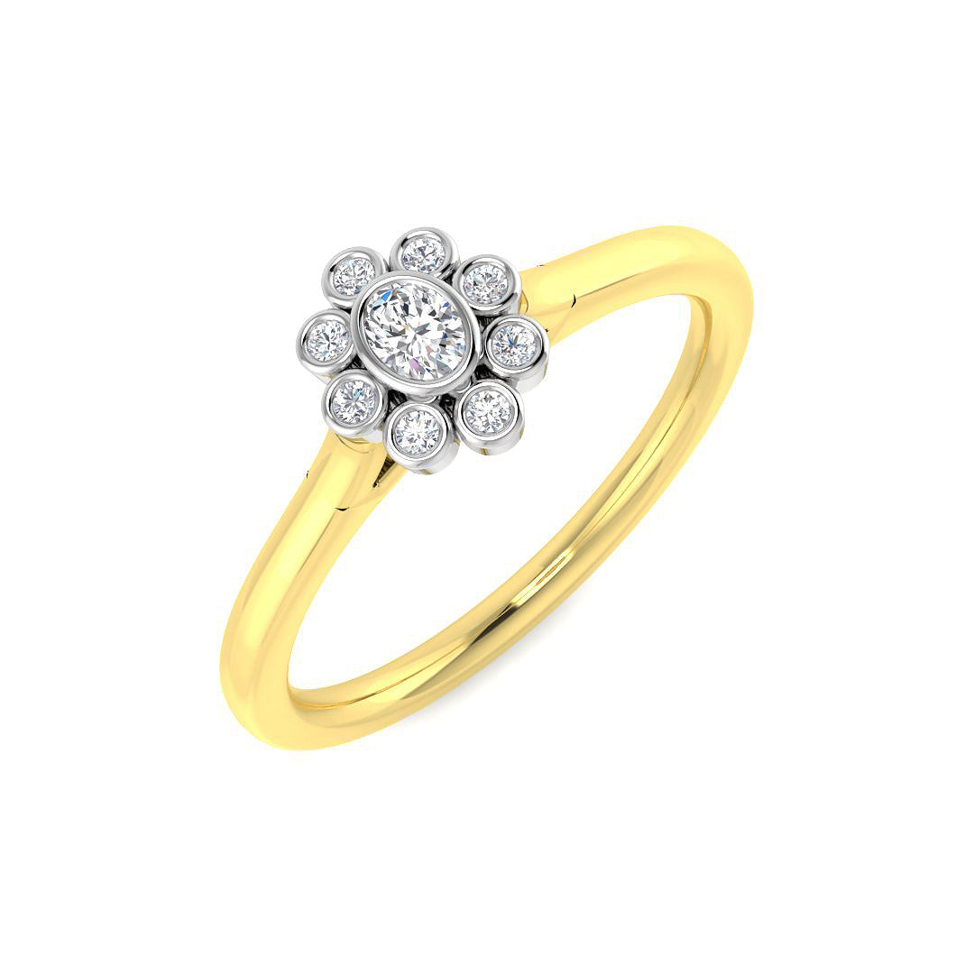 18ct Two-Tone Gold 0.17ct Diamond Ring
