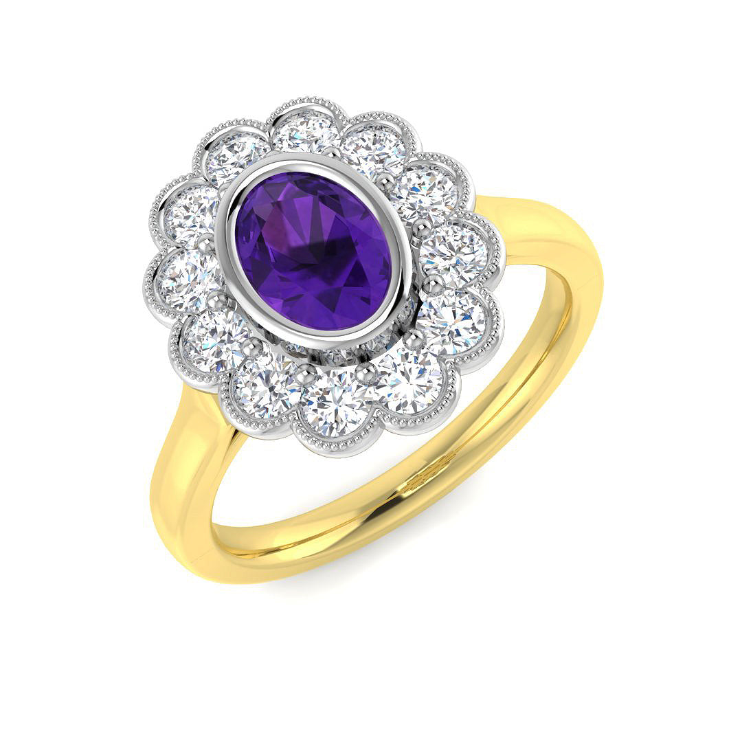 9ct Two-Tone Gold 1.40ct Amethyst Ring