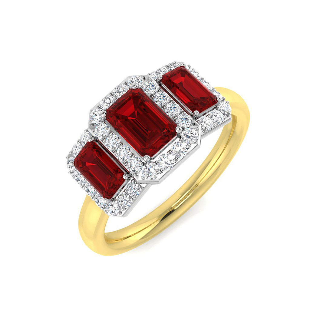 18ct Two-Tone Gold 1.60ct Ruby Ring
