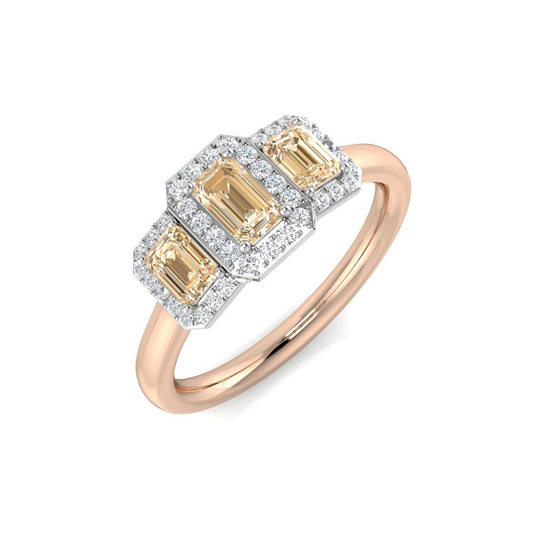 18ct Two-Tone Gold 0.87ct Morganite Ring