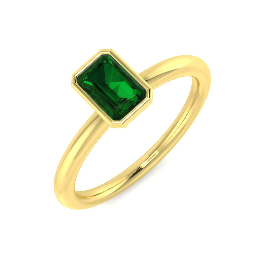 9ct Yellow Gold 0.38ct Emerald Ring