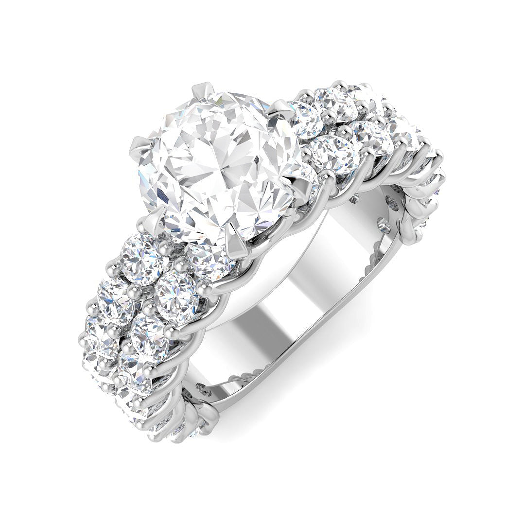 9ct White Gold 4.41ct E VS2 Laboratory Grown CVD Ring