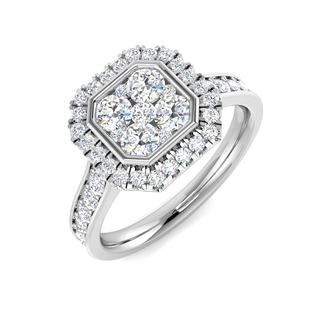 9ct White Gold 1.01ct Laboratory Grown CVD Ring