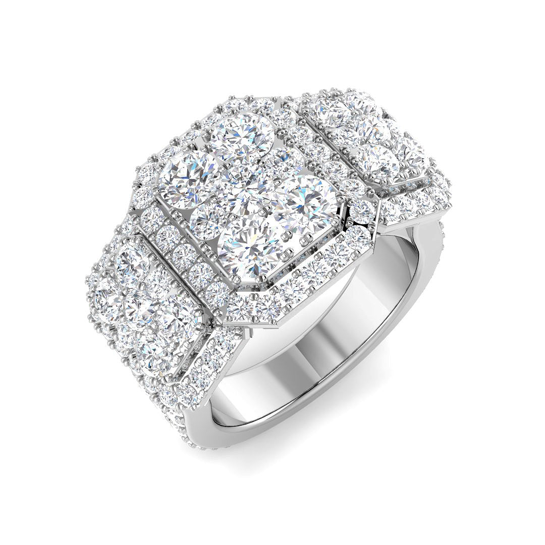 9ct White Gold 3.44ct Laboratory Grown CVD Ring