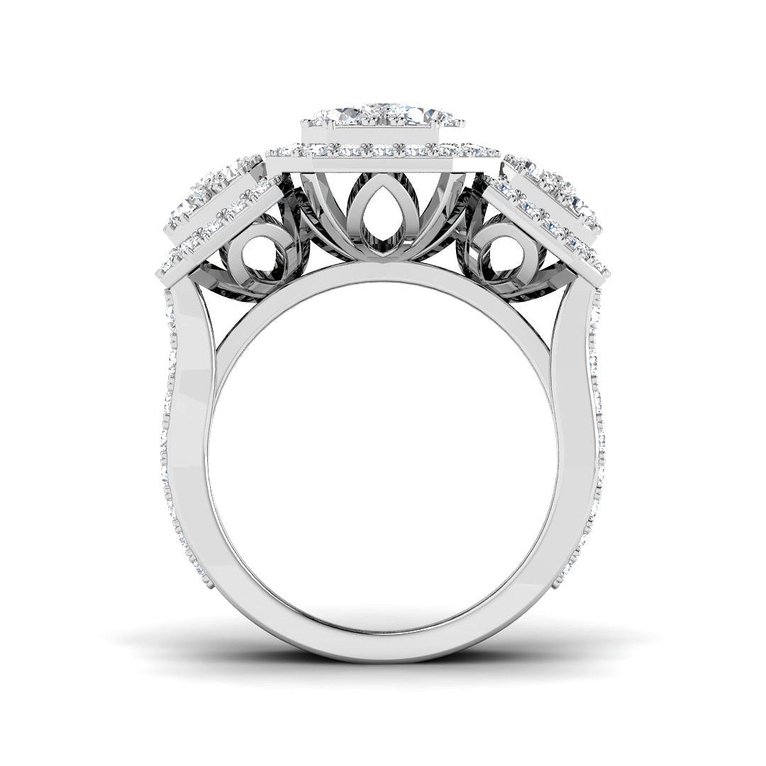 9ct White Gold 3.44ct Laboratory Grown CVD Ring