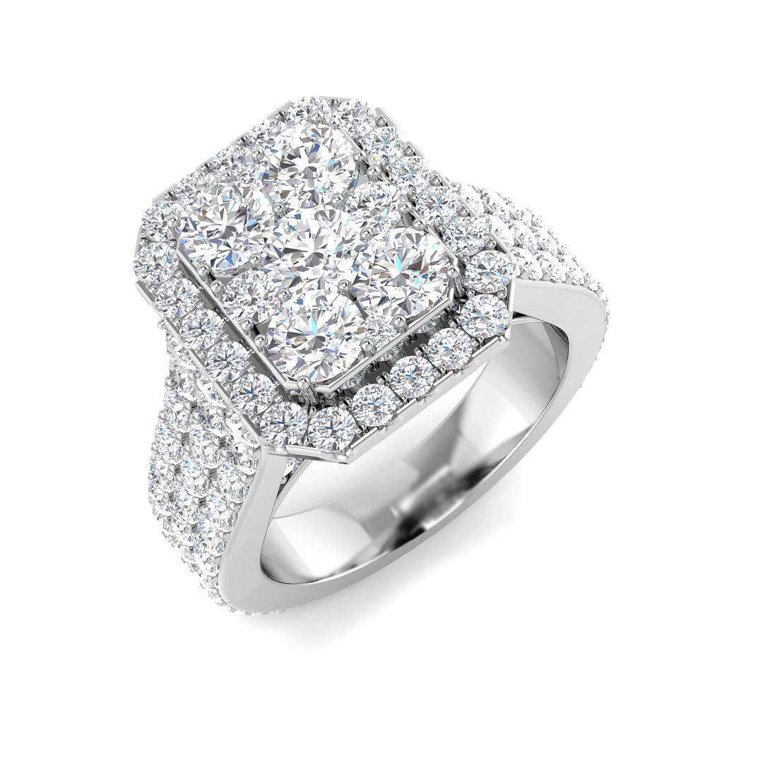 9ct White Gold 3.00ct Laboratory Grown CVD Ring