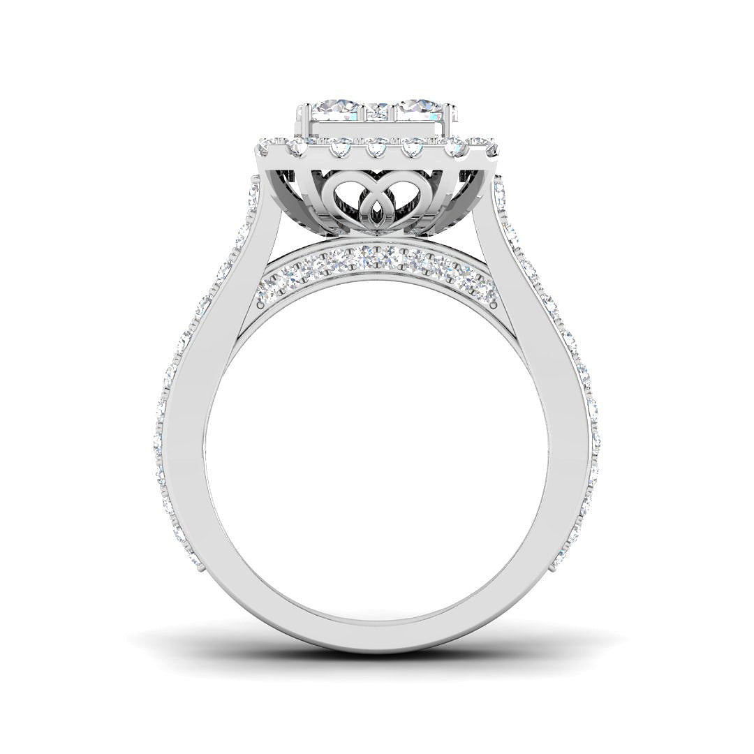 9ct White Gold 3.00ct Laboratory Grown CVD Ring