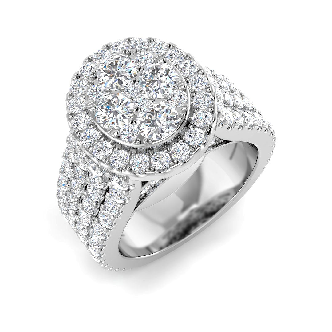 9ct White Gold 3.51ct Laboratory Grown CVD Ring