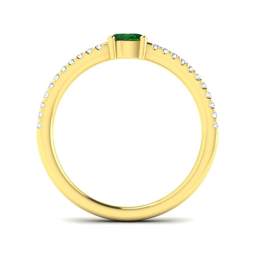 18ct Yellow Gold 0.38ct Emerald Ring