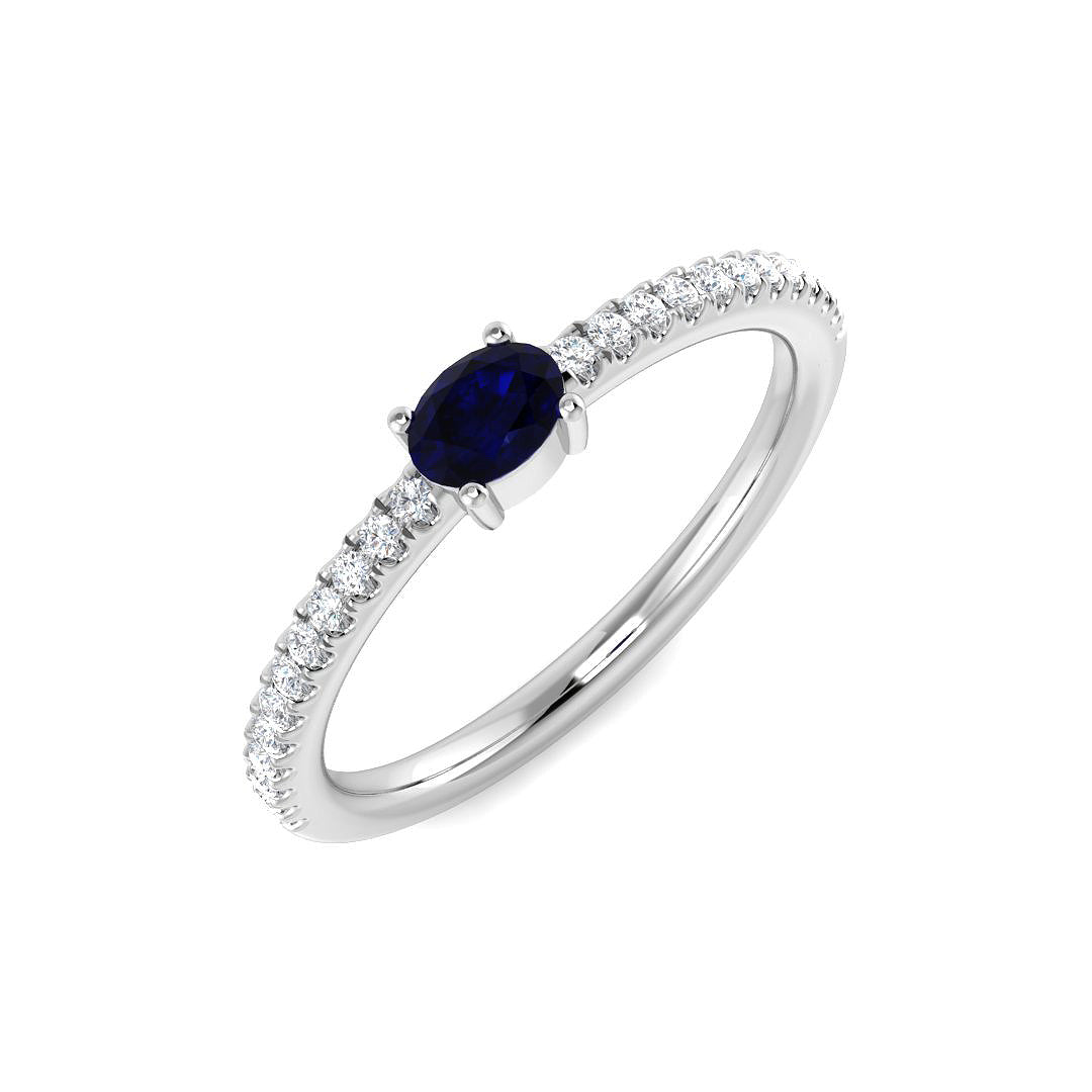 18ct White Gold 0.40ct Blue Sapphire Ring