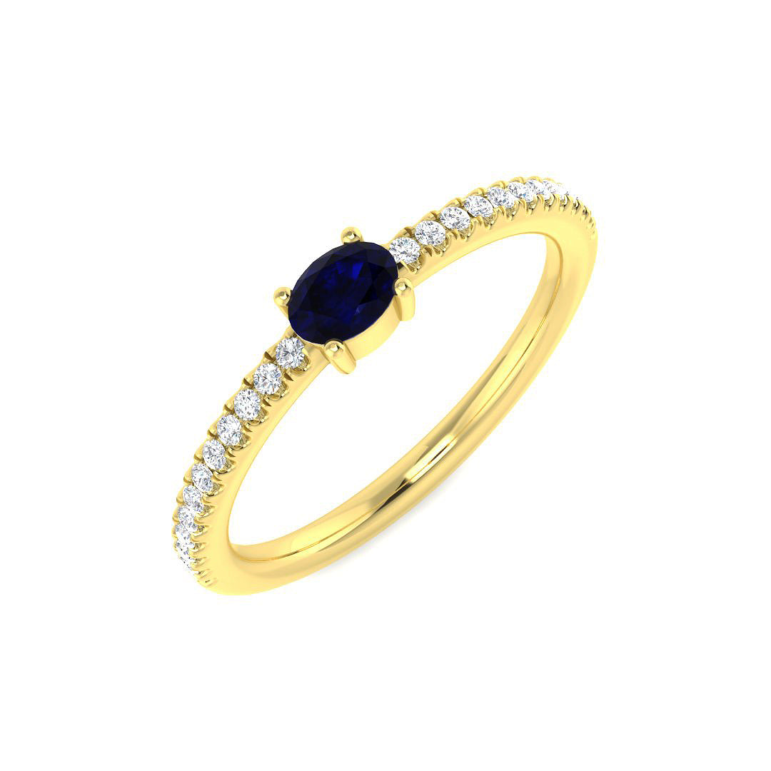 18ct Yellow Gold 0.40ct Blue Sapphire Ring