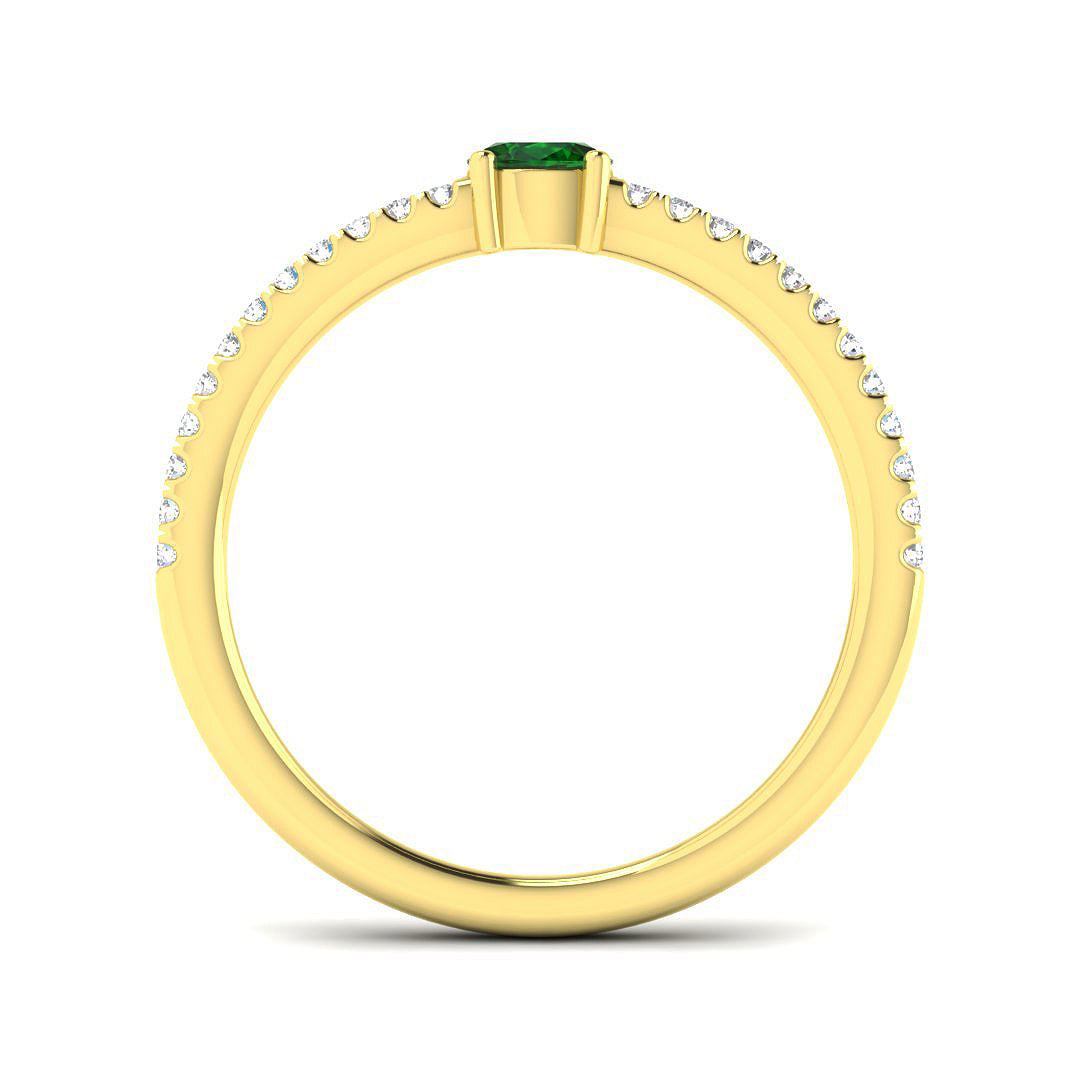 9ct Yellow Gold 0.29ct Emerald Ring