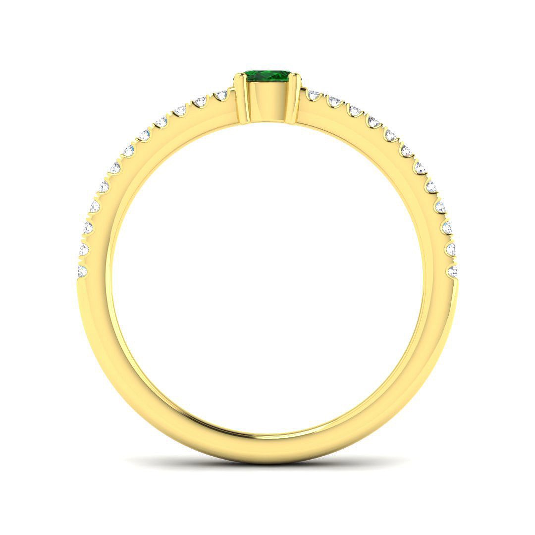 18ct Yellow Gold 0.25ct Emerald Ring