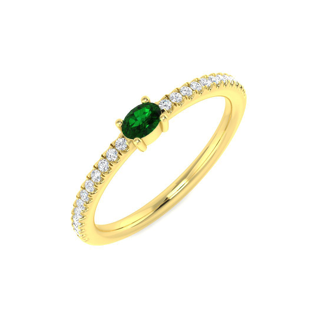 18ct Yellow Gold 0.25ct Emerald Ring