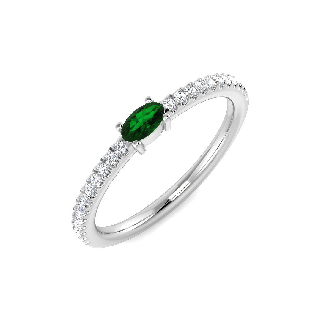 18ct White Gold 0.33ct Emerald Ring