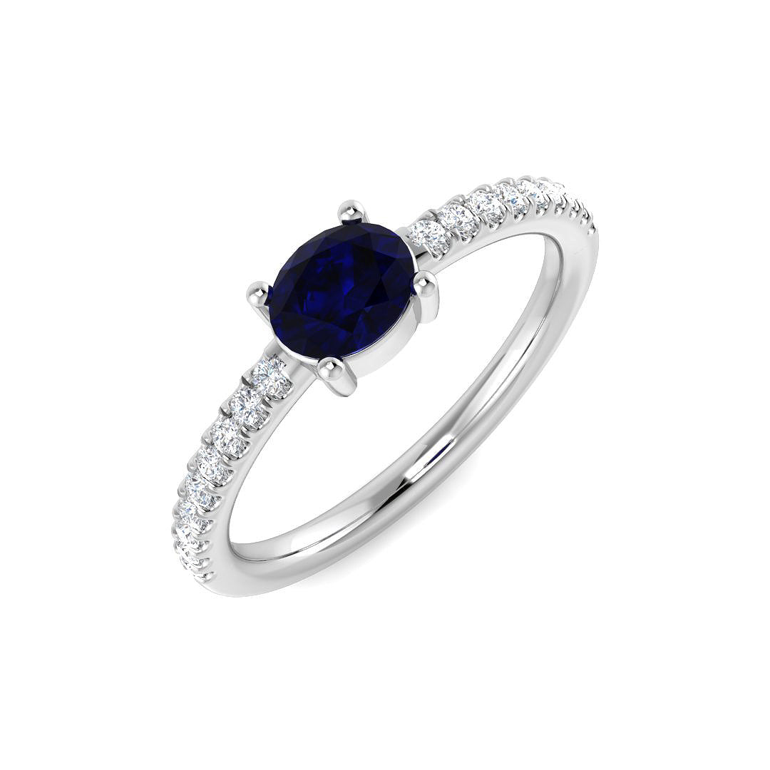 Platinum 0.86ct Blue Sapphire Ring