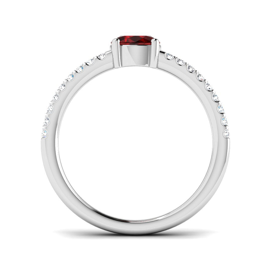 Platinum 0.76ct Ruby Ring