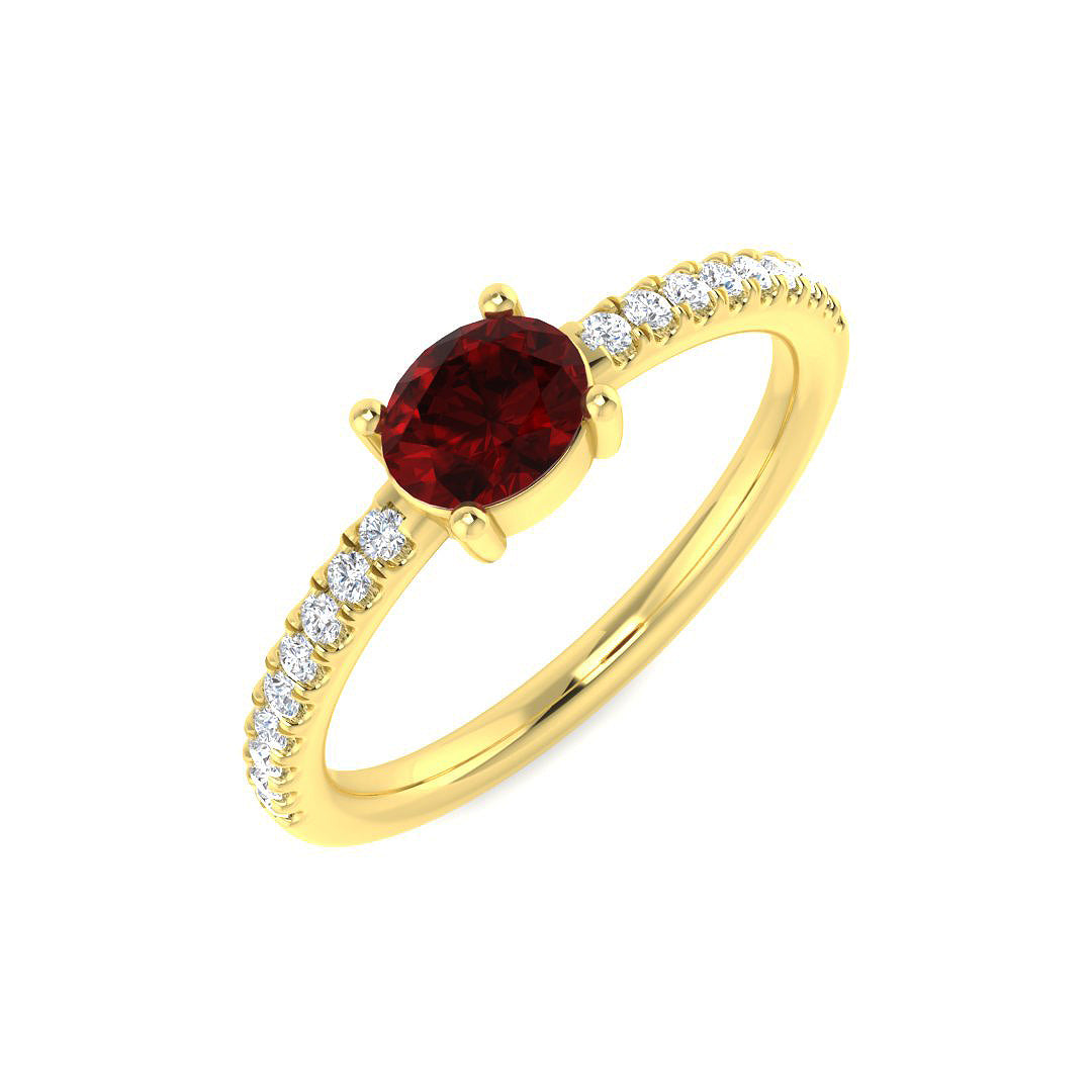 18ct Yellow Gold 0.76ct Ruby Ring