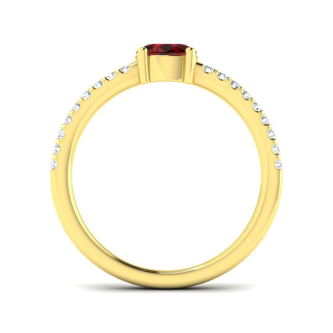18ct Yellow Gold 0.76ct Ruby Ring