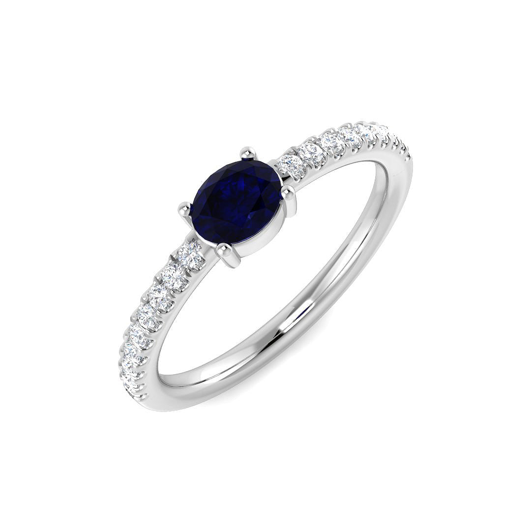 Platinum 0.68ct Blue Sapphire Ring