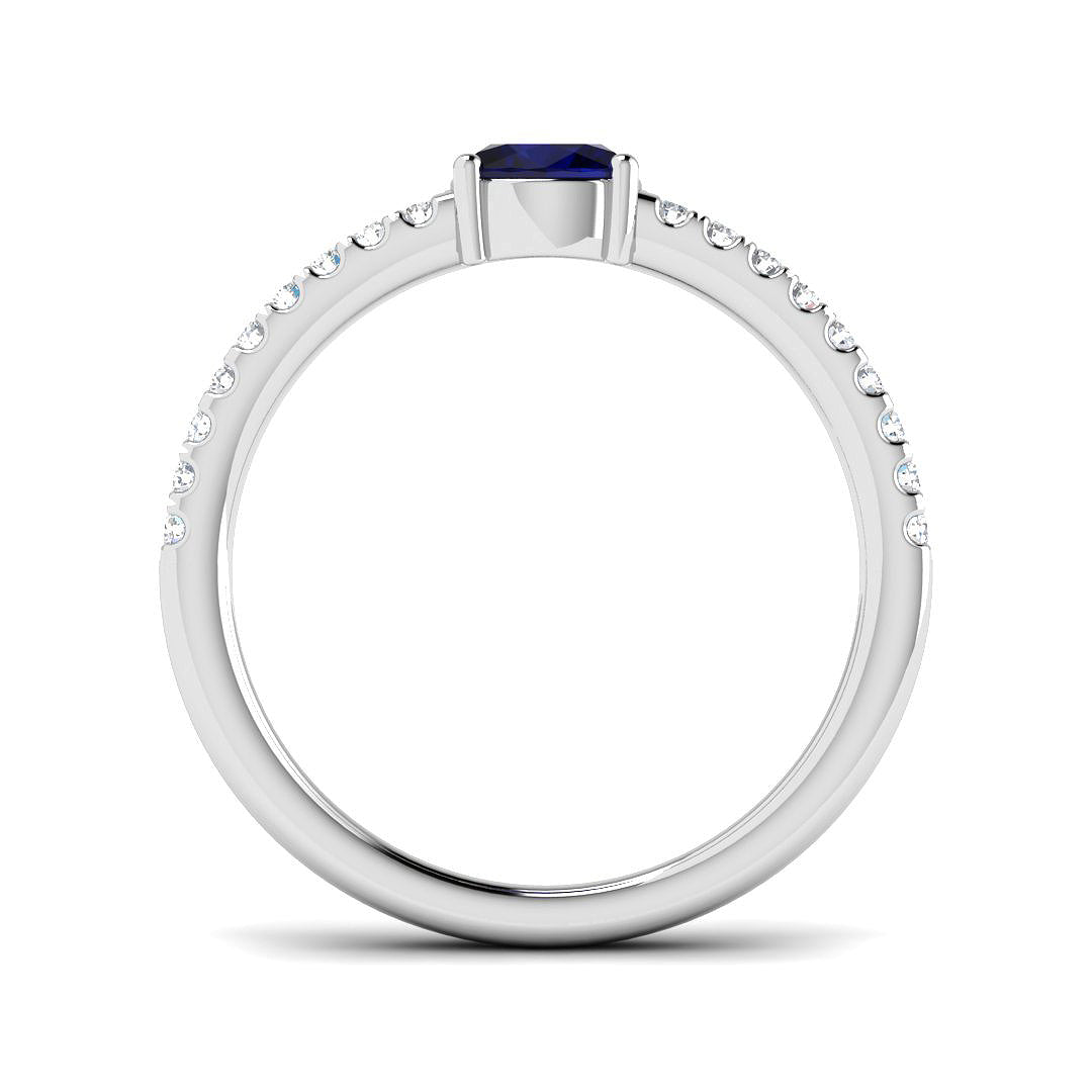 Platinum 0.68ct Blue Sapphire Ring