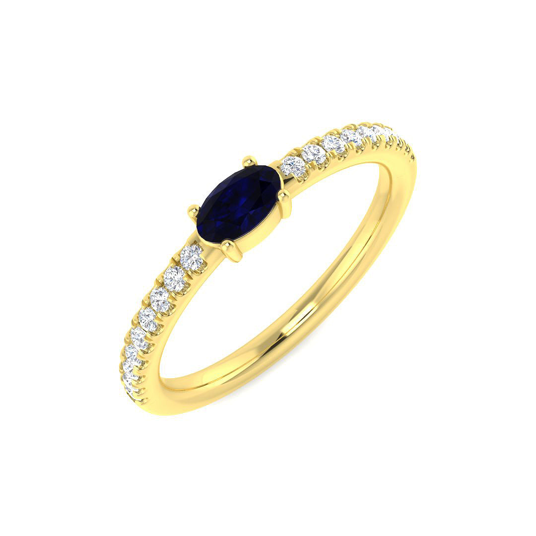 18ct Yellow Gold 0.43ct Blue Sapphire Ring