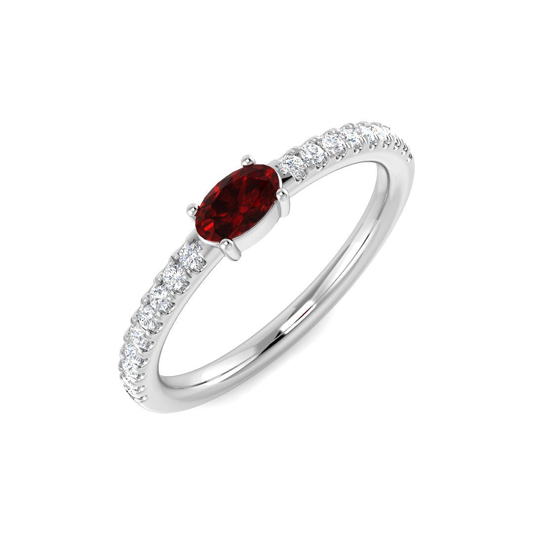 Platinum 0.56ct Ruby Ring