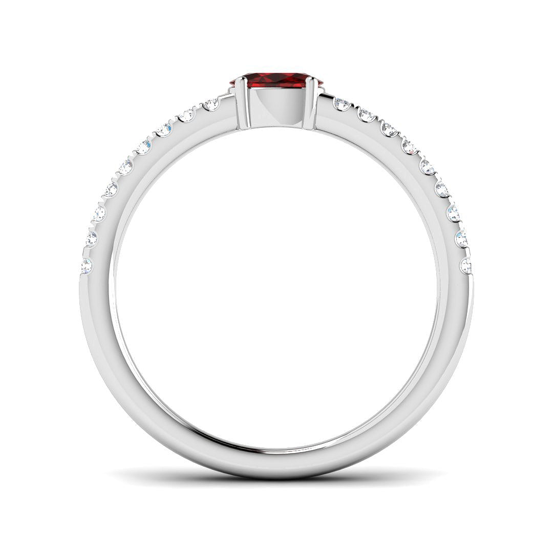 Platinum 0.56ct Ruby Ring