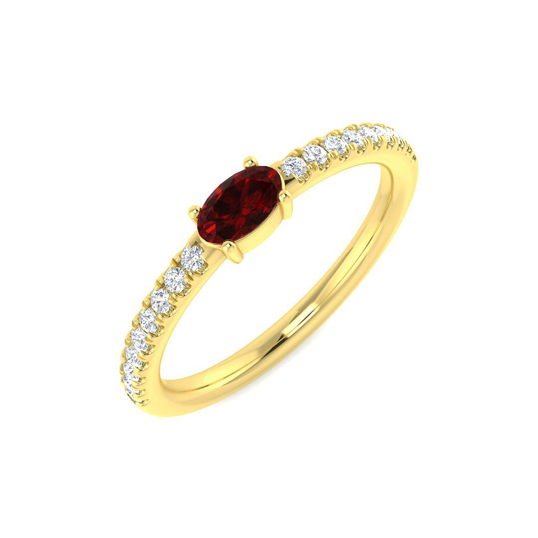 18ct Yellow Gold 0.56ct Ruby Ring