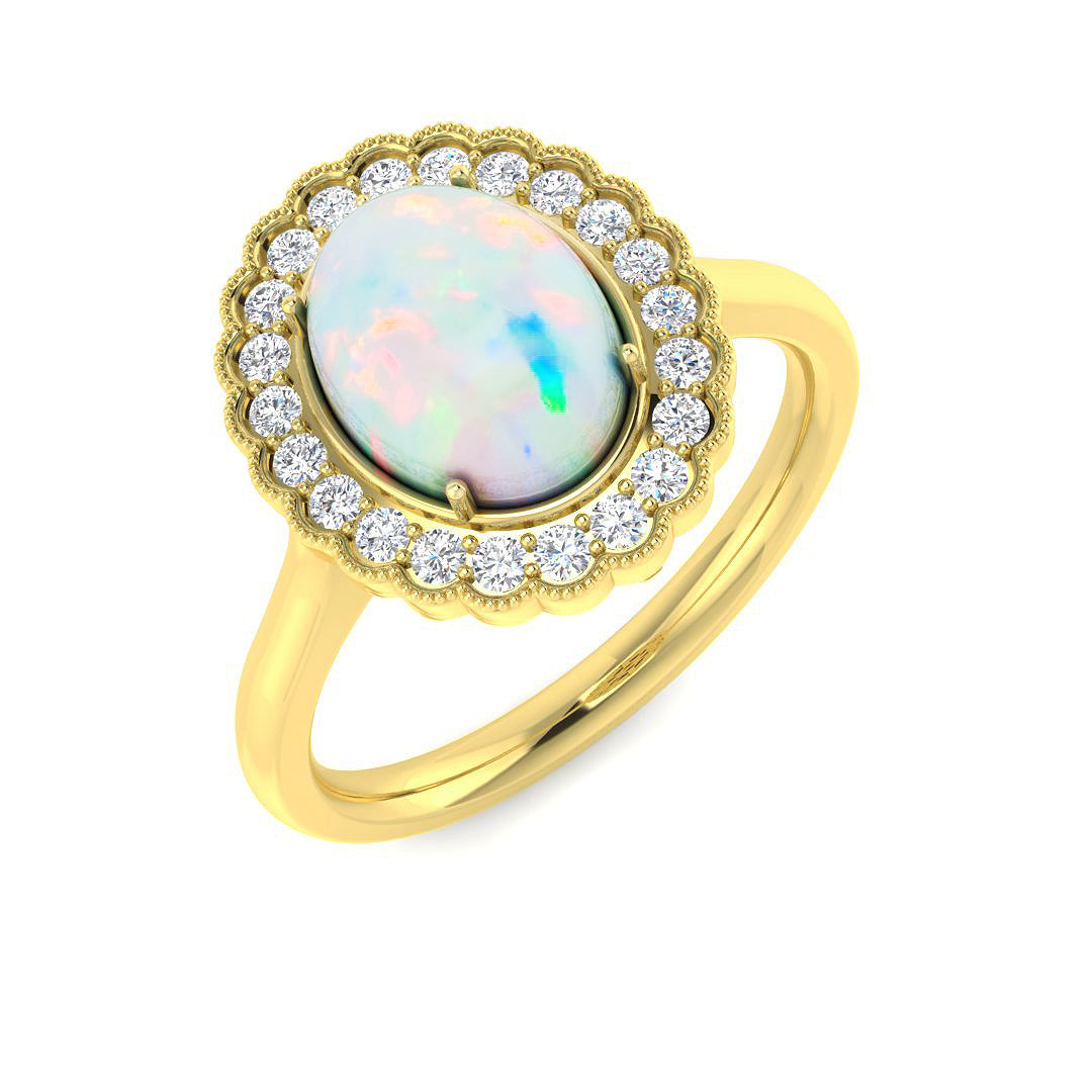 9ct Yellow Gold 0.89ct Opal Ring