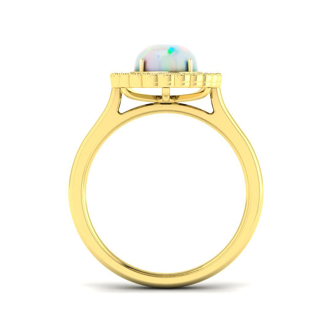 9ct Yellow Gold 0.89ct Opal Ring