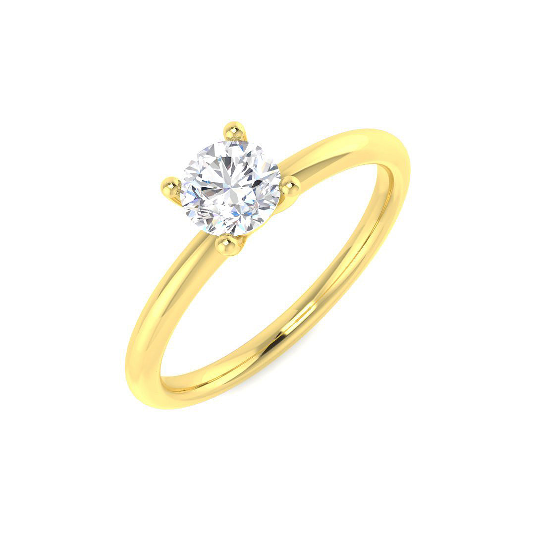 18ct Yellow Gold 0.54ct E VS2 Laboratory Grown CVD Ring
