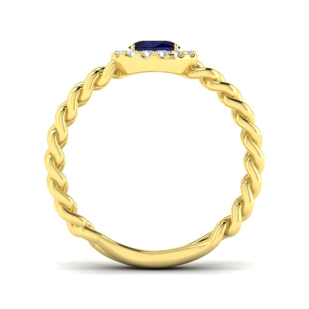 9ct Yellow Gold 0.61ct Blue Sapphire Ring