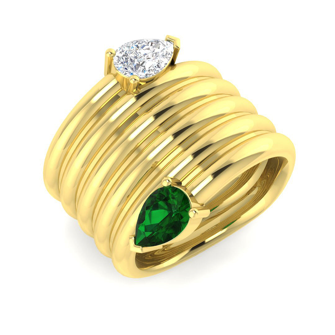 9ct Yellow Gold 0.95ct Laboratory Grown CVD Ring