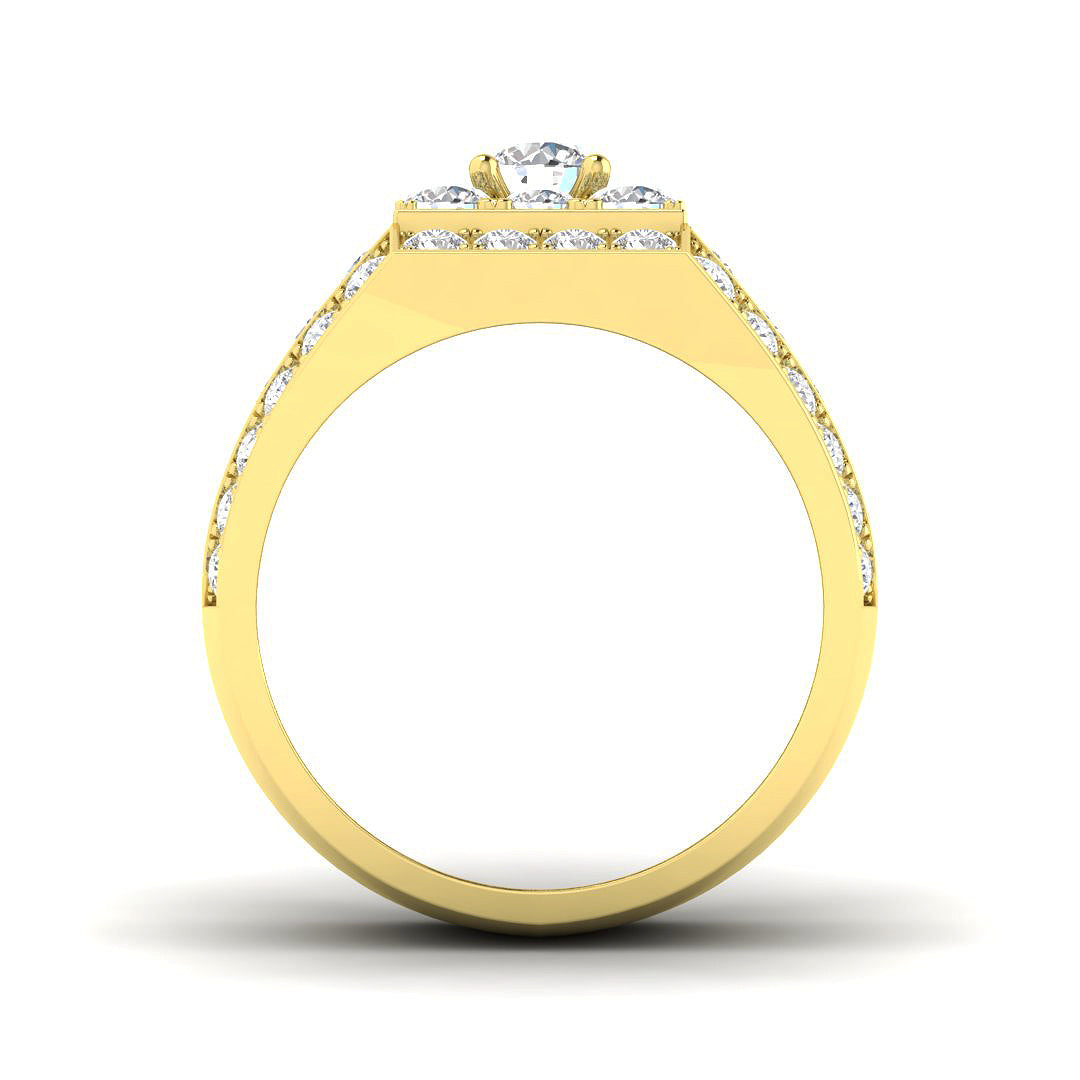 9ct Yellow Gold 4.36ct Laboratory Grown CVD Ring