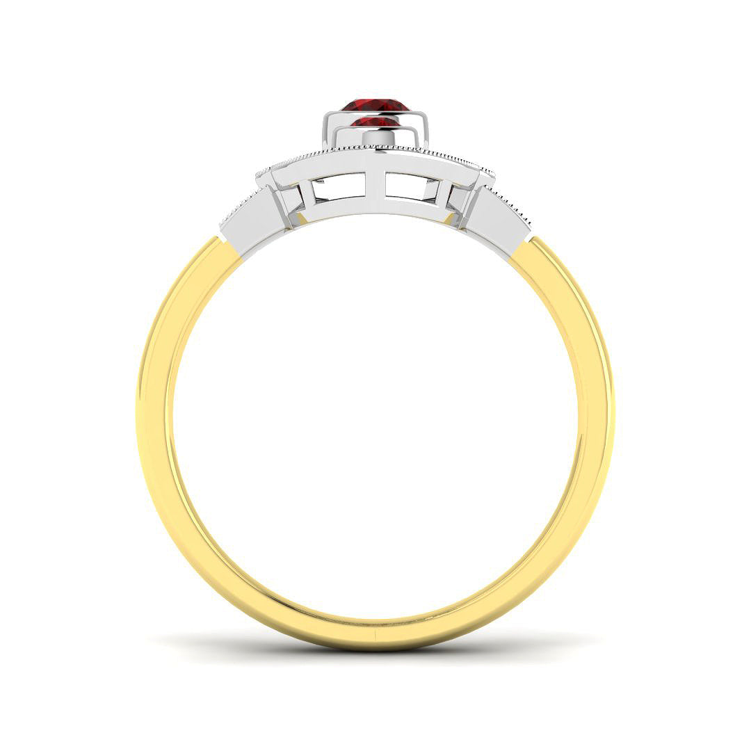 9ct Two-Tone Gold 0.48ct Ruby Ring