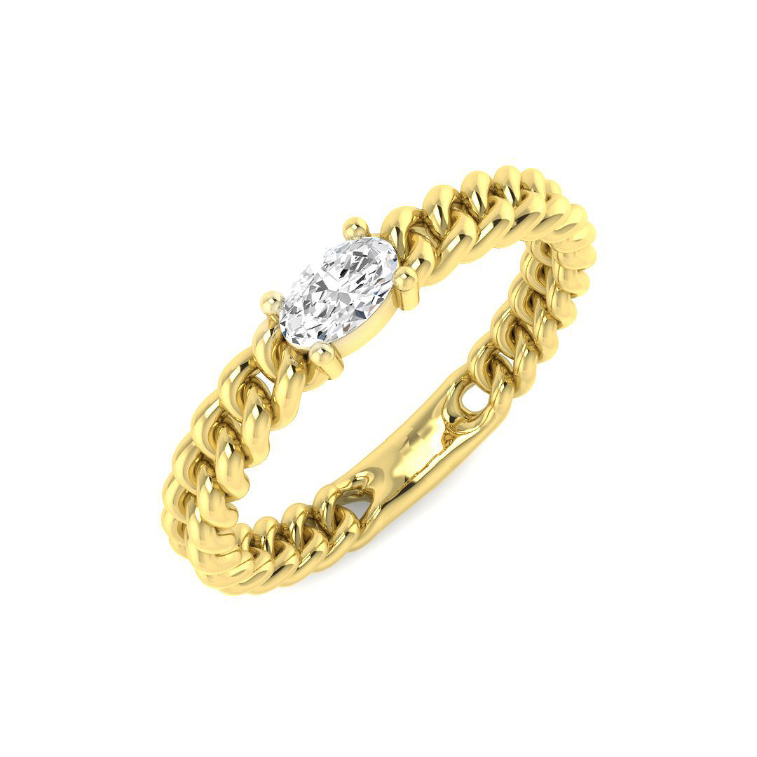 9ct Yellow Gold 0.19ct Laboratory Grown CVD Ring