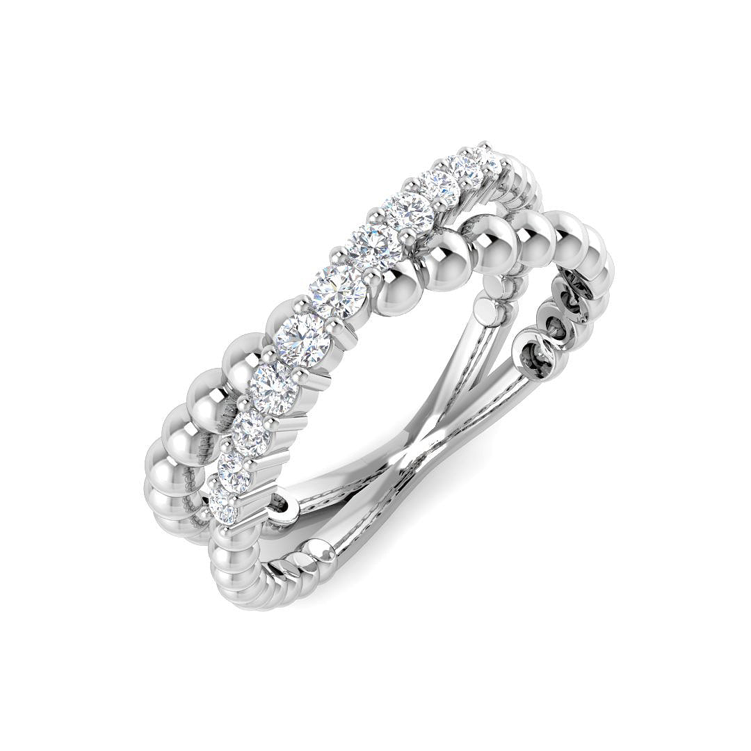 9ct White Gold 0.25ct Laboratory Grown CVD Ring