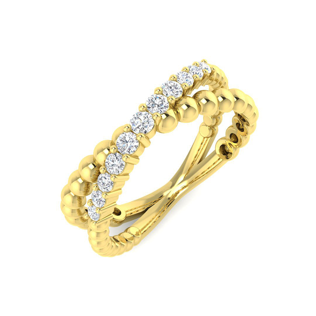 9ct Yellow Gold 0.25ct Laboratory Grown CVD Ring