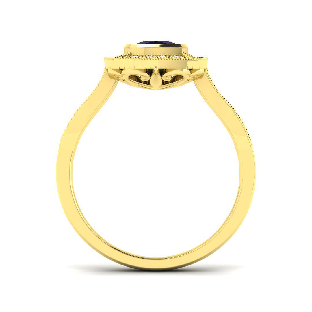 9ct Yellow Gold 1.14ct Blue Sapphire Ring