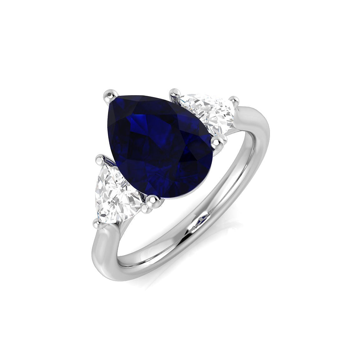 Platinum 3.36ct Blue Sapphire Ring