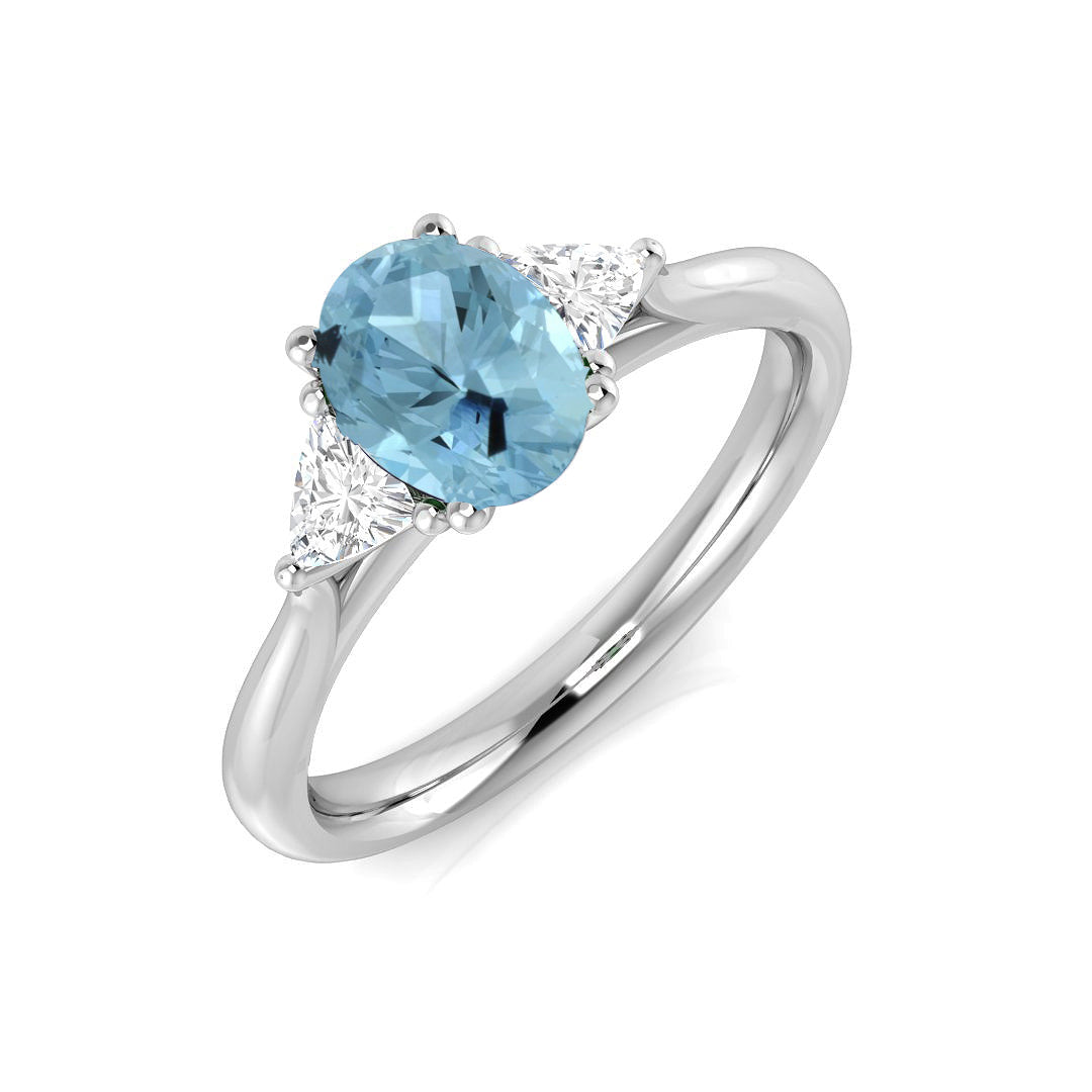 Platinum 0.84ct Aquamarine Ring