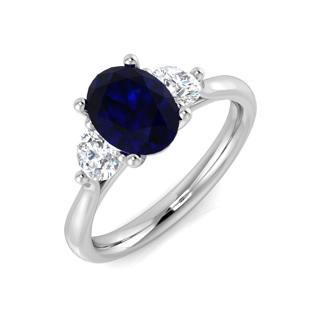 Platinum 1.90ct Multi Sapphire Ring