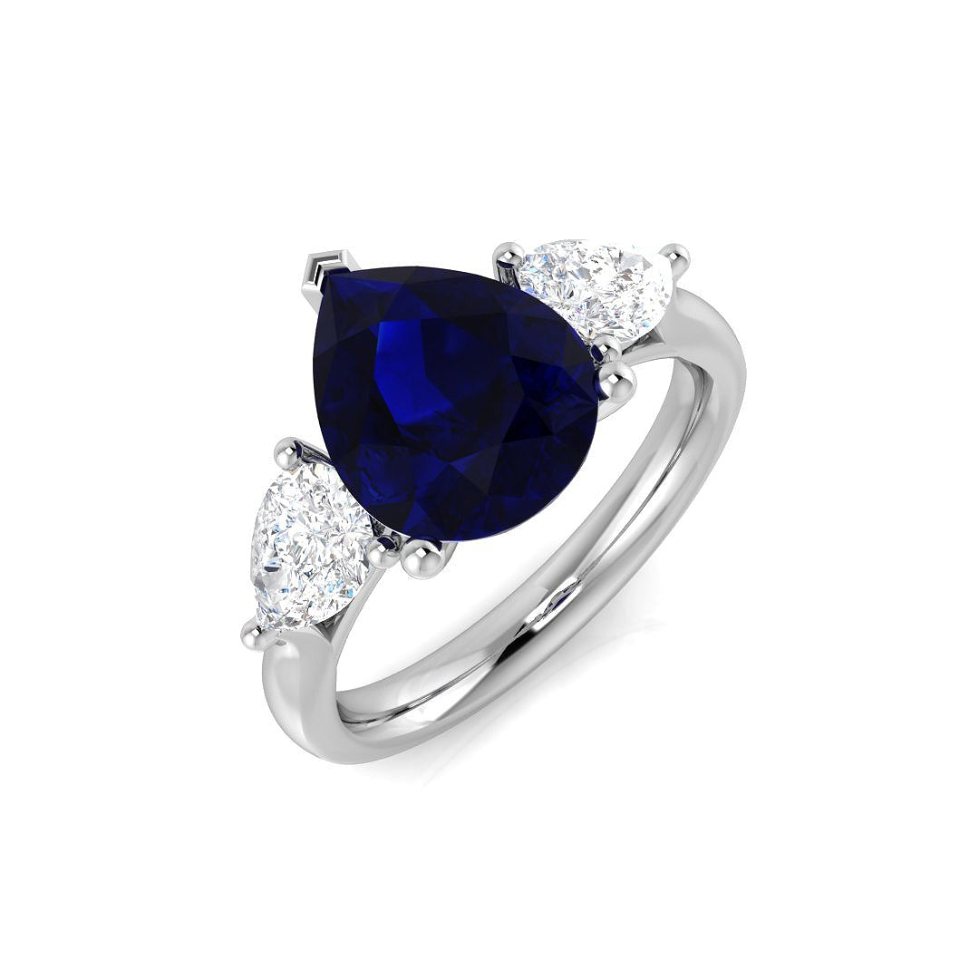 Platinum 3.66ct Blue Sapphire Ring